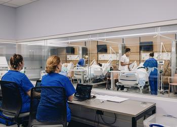 Nurses and students at virtual hospital