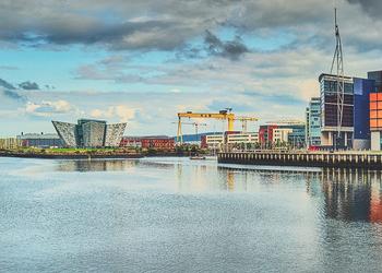 A panoramic view of Belfast's Titanic Quarter