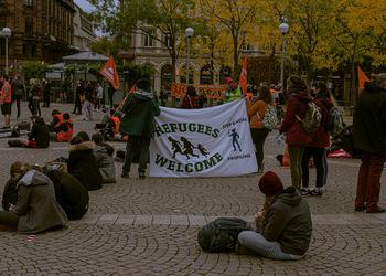 Protest against racism in the police in October 2000 in Germany