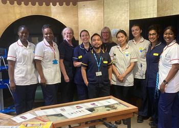 A group of nurses stood next to each