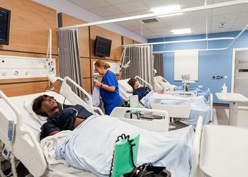 A simulation hospital ward at a university