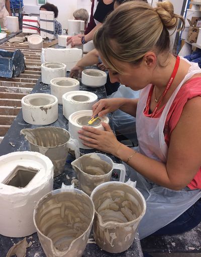 Student making ceramics