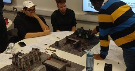 Students playing a game