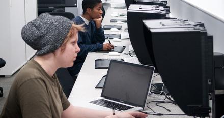 Students on computers