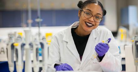 A student in a natural sciences lab