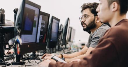 two students analysing sports performance