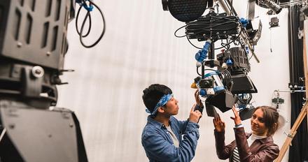 Film and Television students in studio