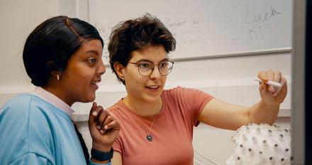 Psychology students working on a project