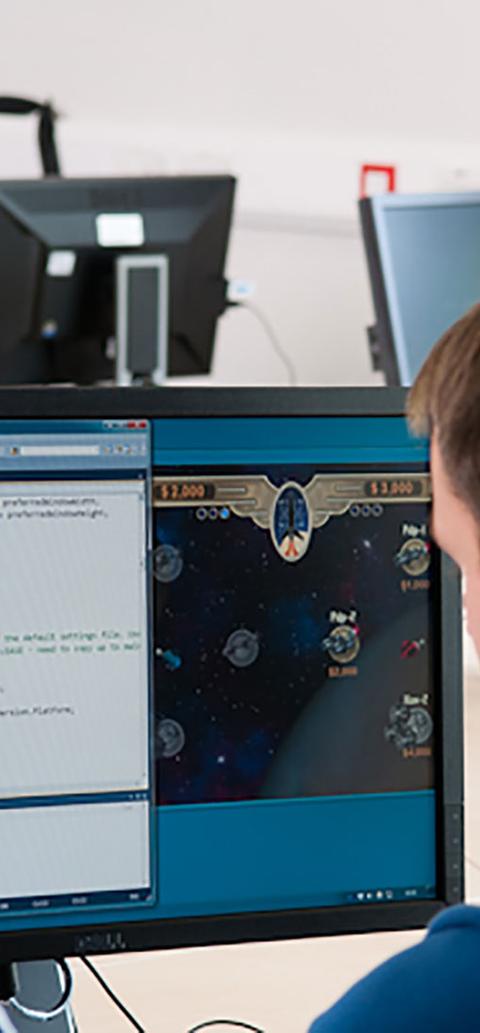 Students on a computer