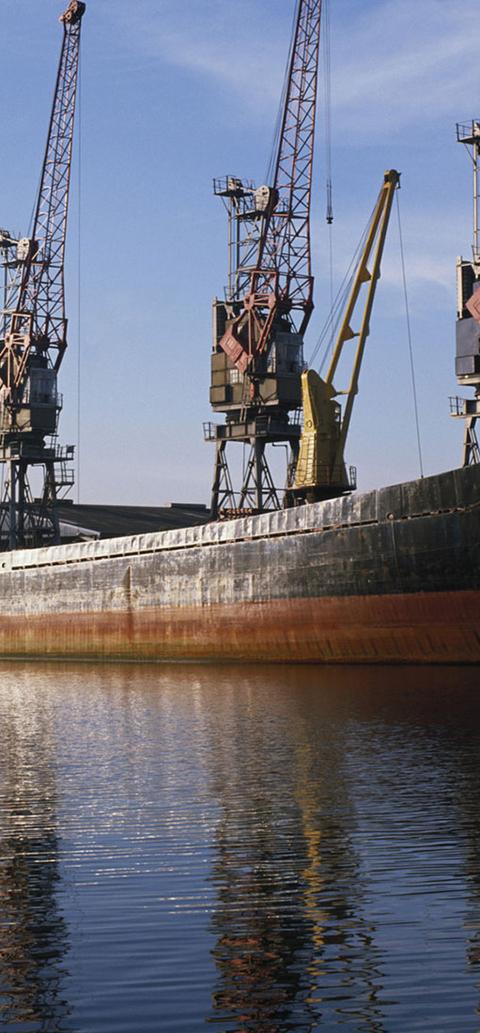 large ship at port