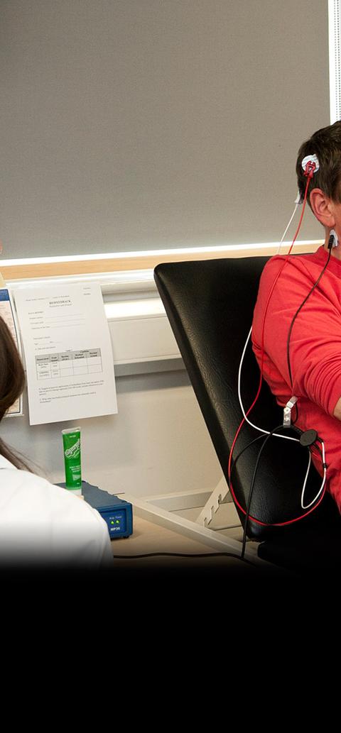 student doctor examining a patient's mind