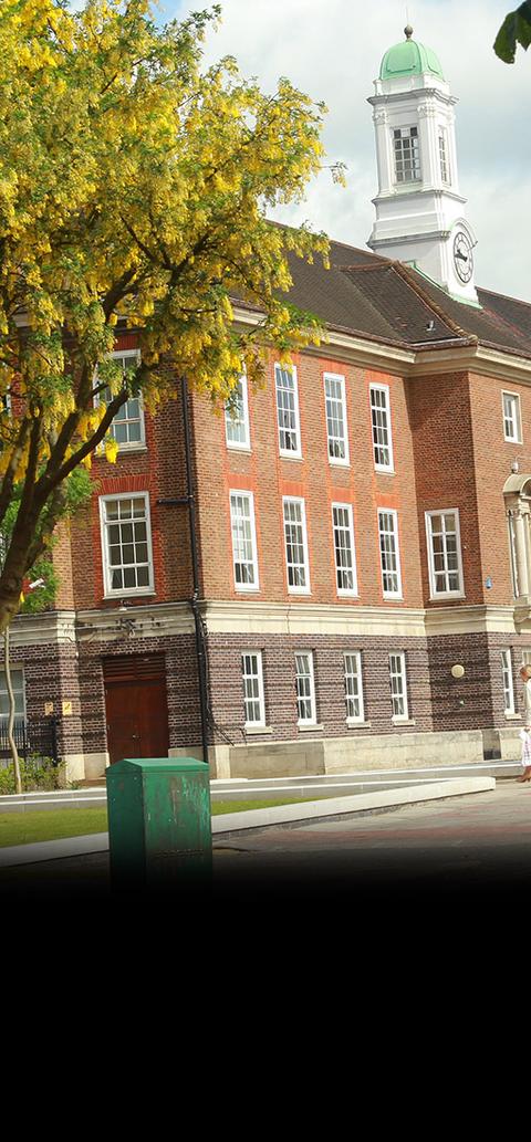 Hendon campus building on a sunny day