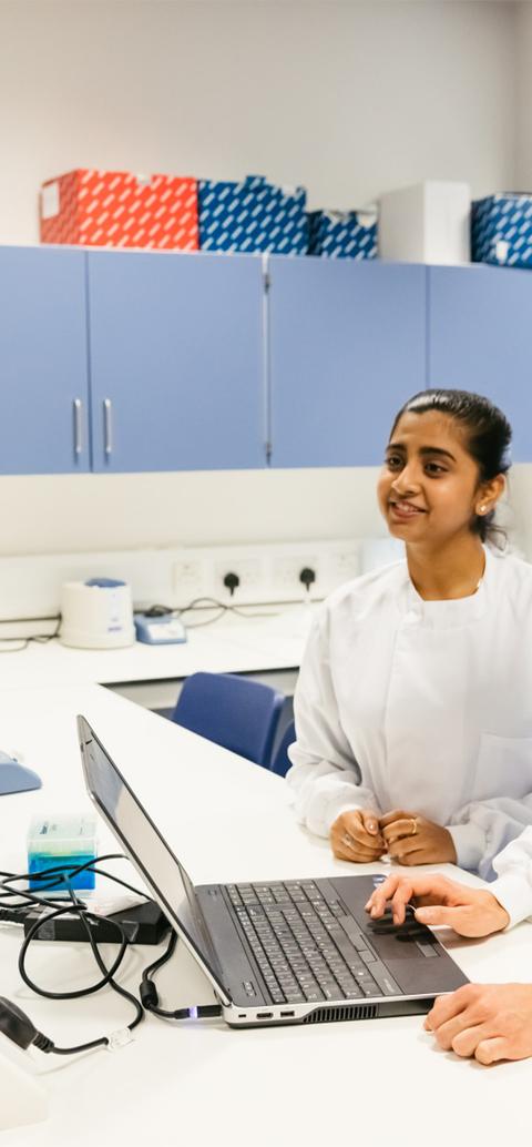 students in a lab