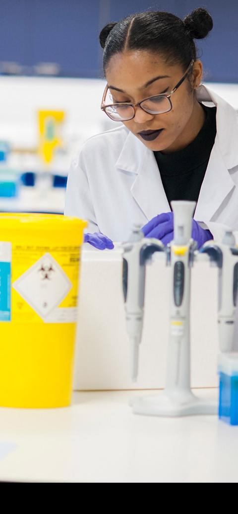 A student in the lab