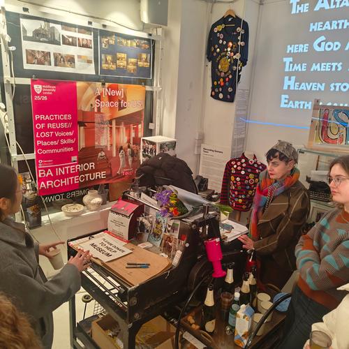 A group of people at an exhibition