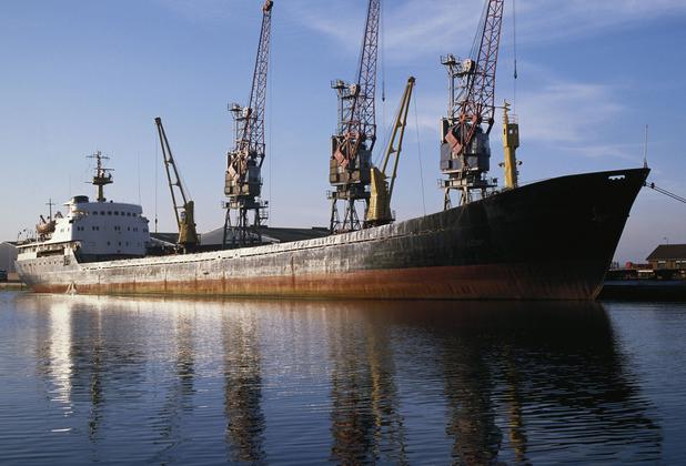 large ship at port
