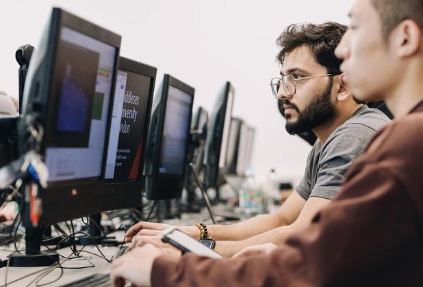 two students analysing sports performance