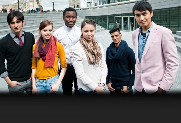A group of students smiling