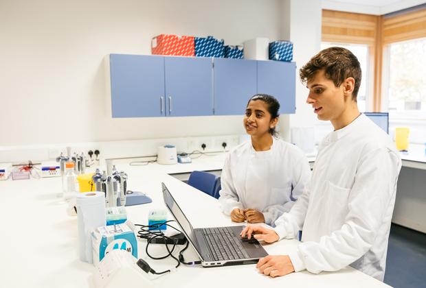 students in a lab