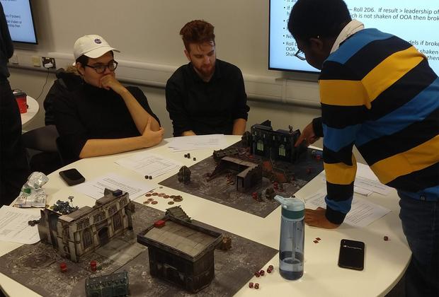 Students playing a game