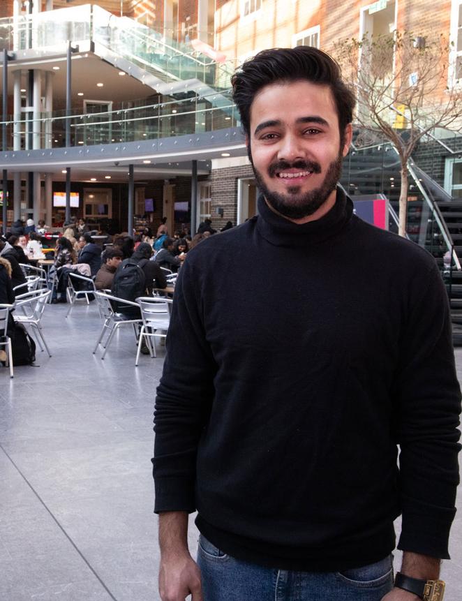 Postgraduate mature student in Middlesex university campus