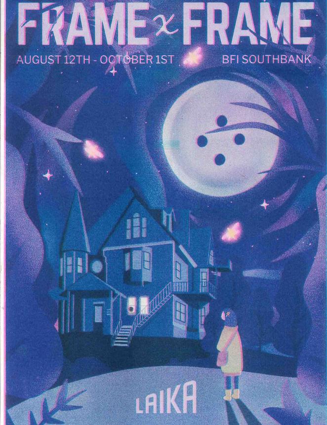 A students graphic design project featuring a night sky and a moon