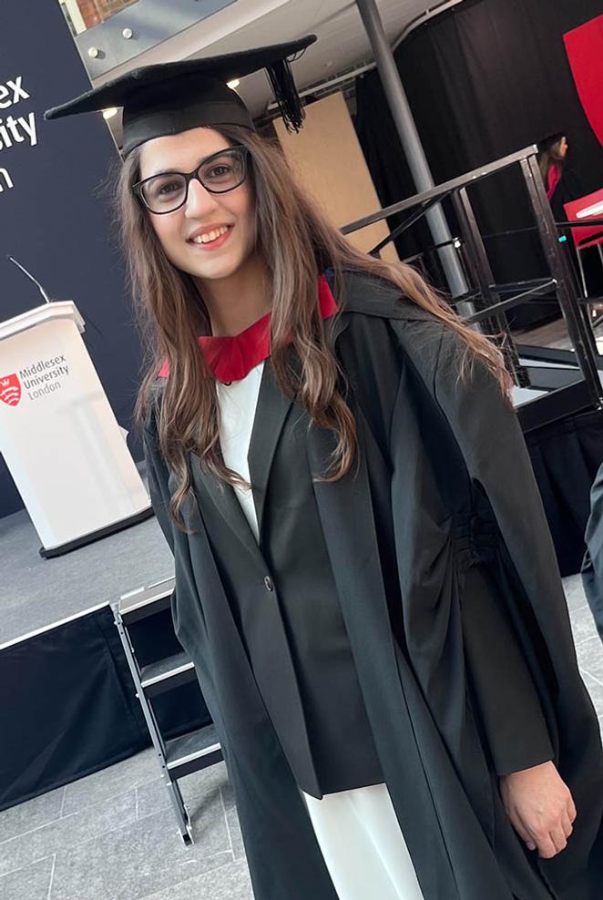 Petronela at graduation ceremony