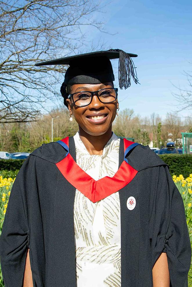 Juliet at graduation ceremony