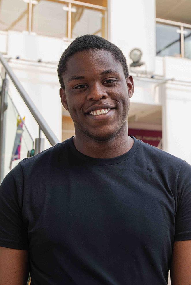 Matt on campus in the grove building