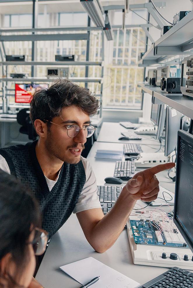 Student working in computer lab