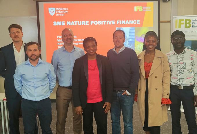 Entrepreneurs at pitching event