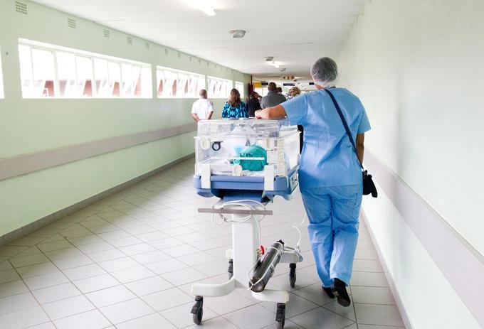 Person walking in a hospital