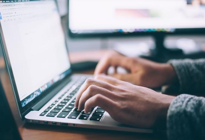 Person using a laptop