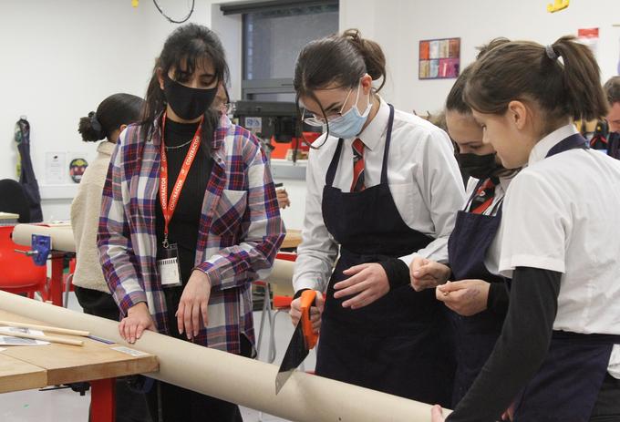 Students in an art studio