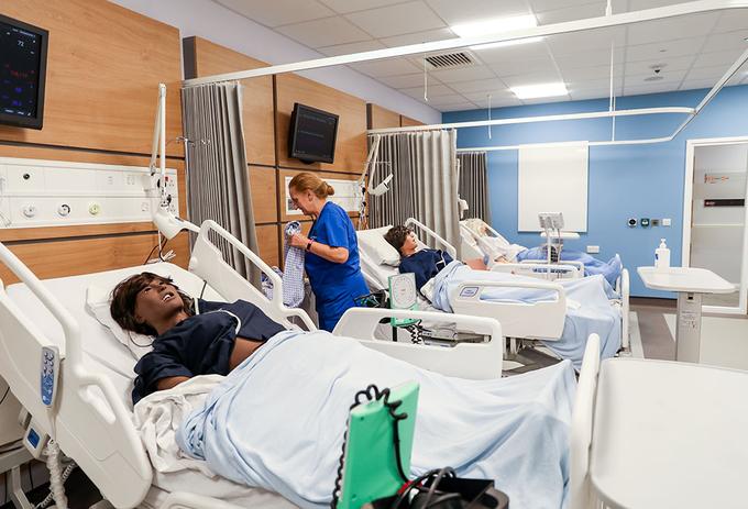 A simulation hospital ward at a university