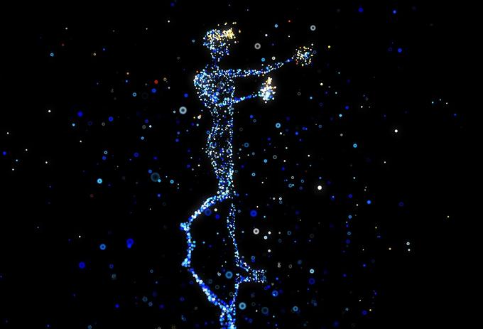 a person standing in the air with a star in their hand The metaverserse