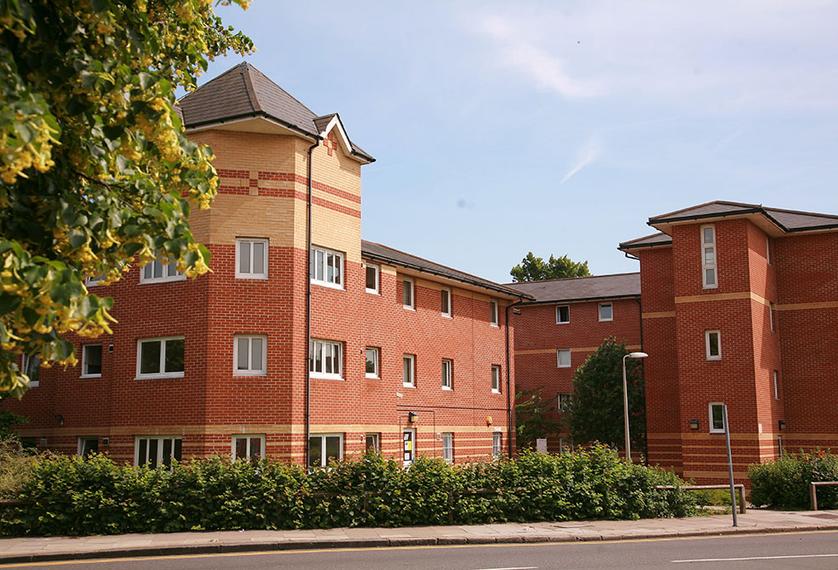 Red brick building on sunny day