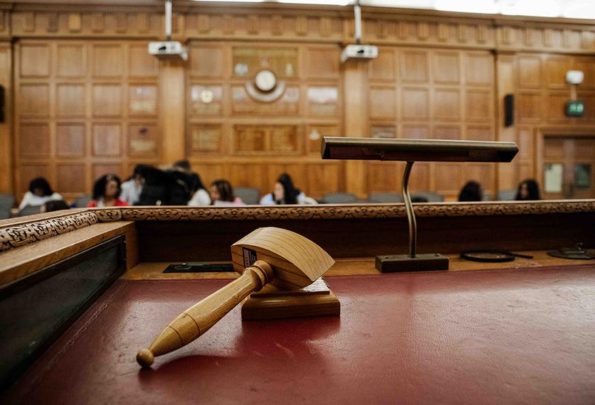 A view of a court room