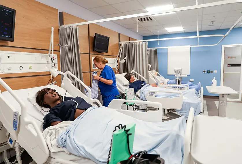 A simulation hospital ward at a university