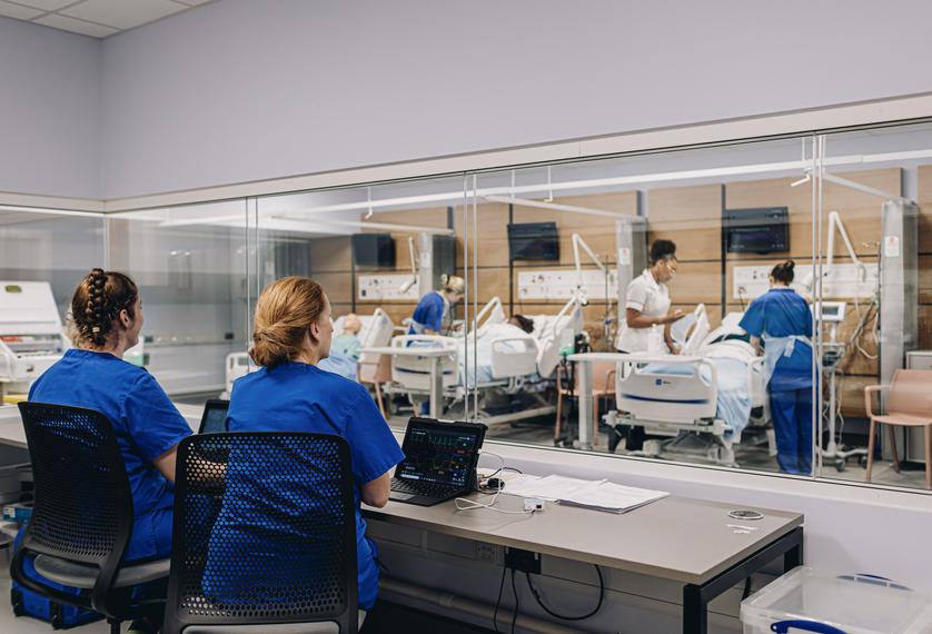 Nurses and students at virtual hospital