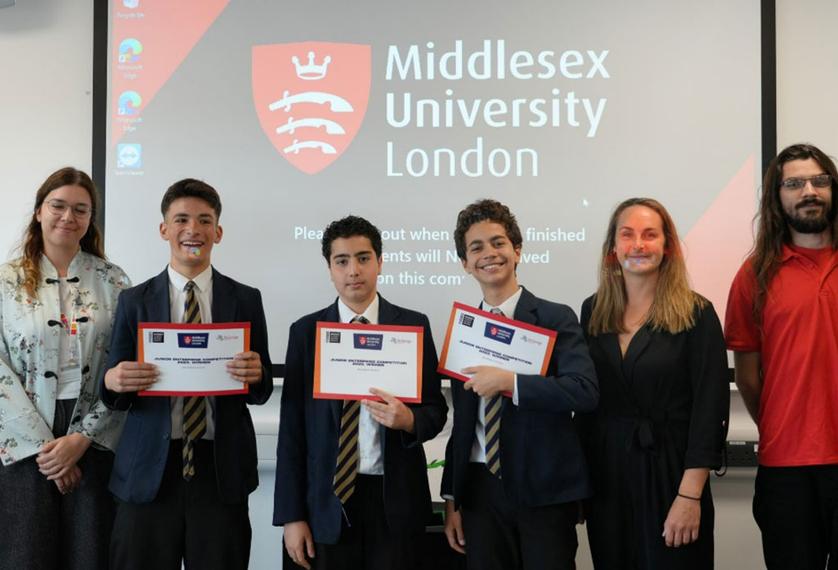 Students who won a waste solutions competition