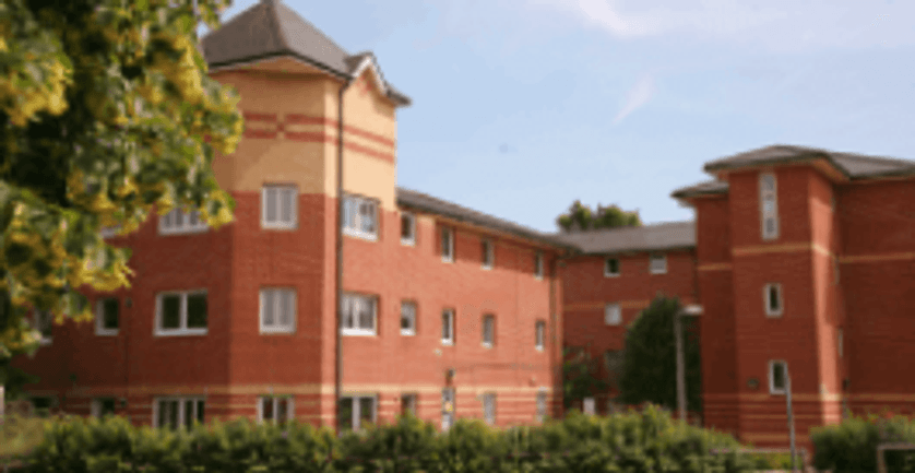 University building with red brick facade