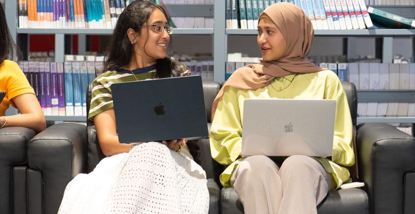 Students on a laptop