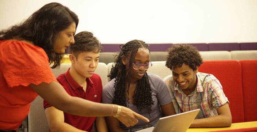 Students on a laptop