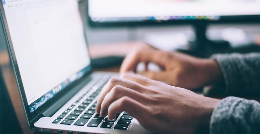 Person using a laptop