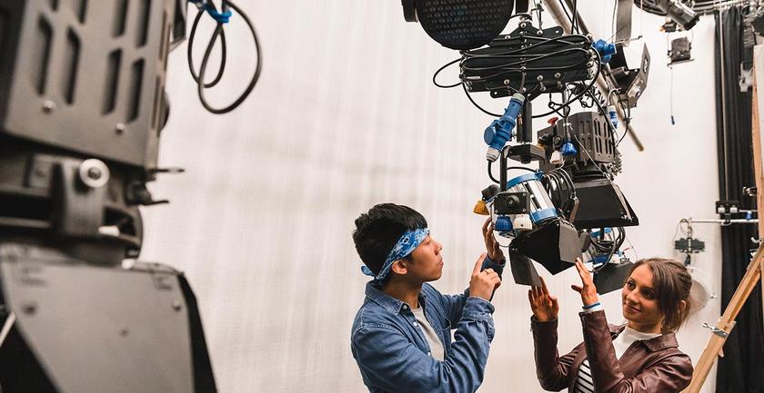 Film and Television students in studio