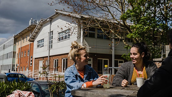 two students chatting