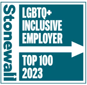 Stonewall LGBTQ+ Nhà tuyển dụng bao gồm Top 100 2023.