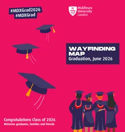 The front cover of the Graduation Wayfinding map 2026