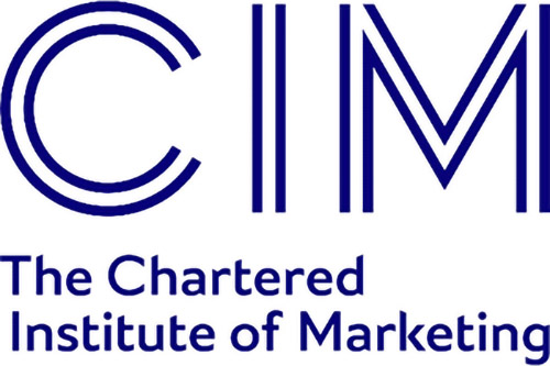 Three letters C I M with the full title written in blue